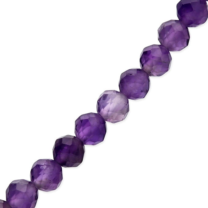 Amethyst Beaded Necklace with Gold or Silver Beads