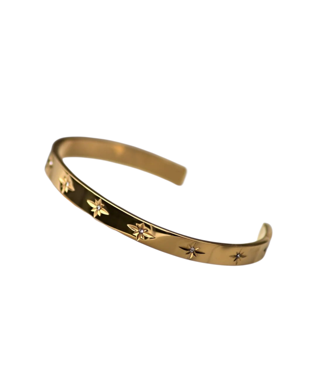 Gold Star Cuff Bangle | Celestial Inspired | Sustainable PVD Finish