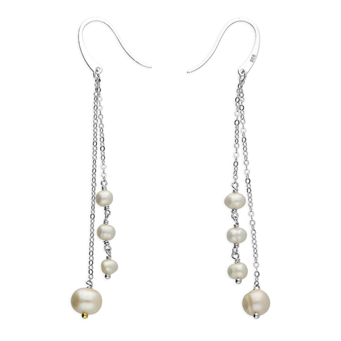 Serena Pearl Drop Earrings Freshwater Pearl Drop Earrings – Gold Vermeil or Sterling Silver | Elegant Dangle Pearl Earrings UK