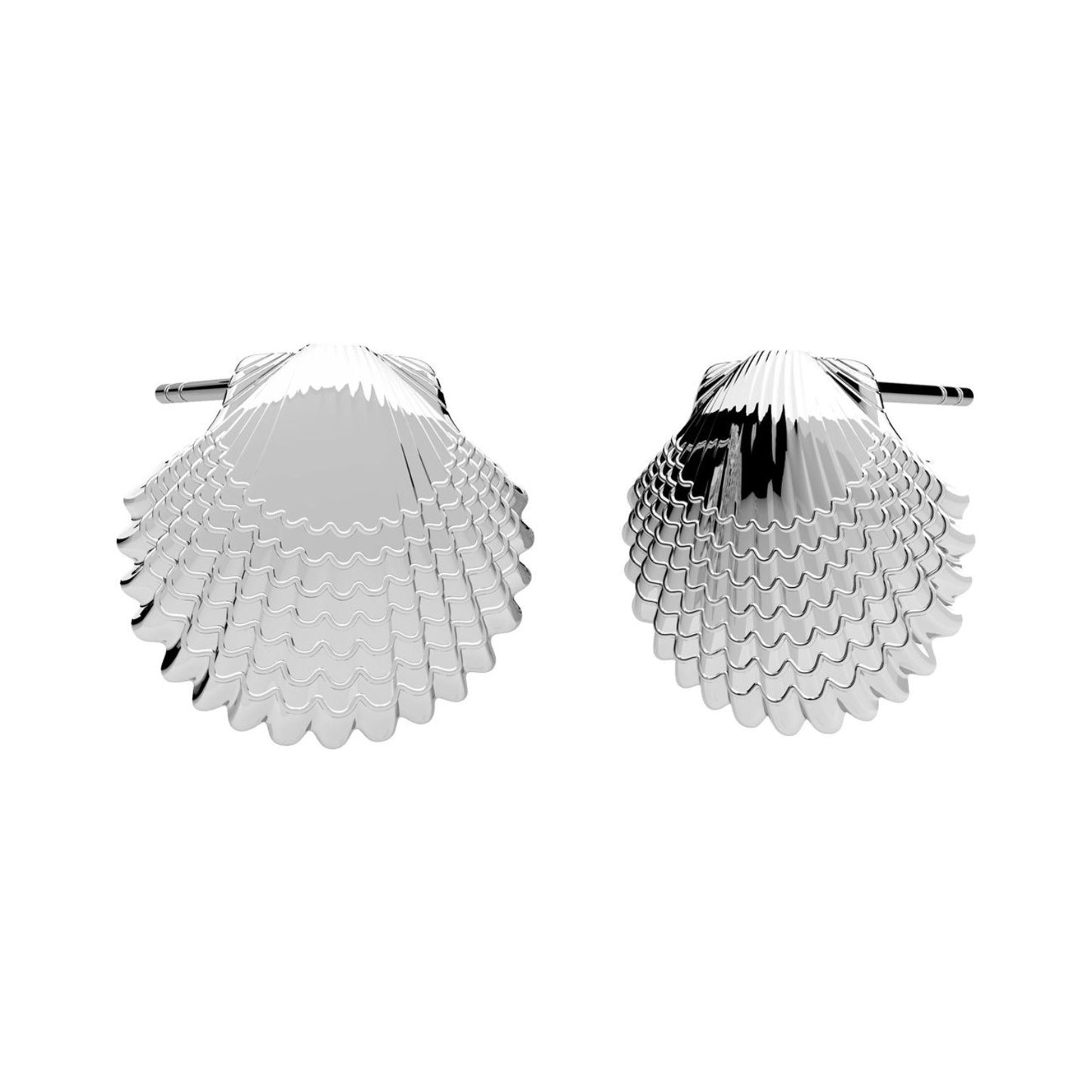 Sianna Shell Stud Earrings Statement Shell Stud Earrings – Gold Vermeil or Sterling Silver | Textured Coastal Jewellery UK