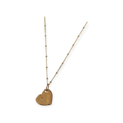 Rose Hammered Heart Necklace with Satellite Chain