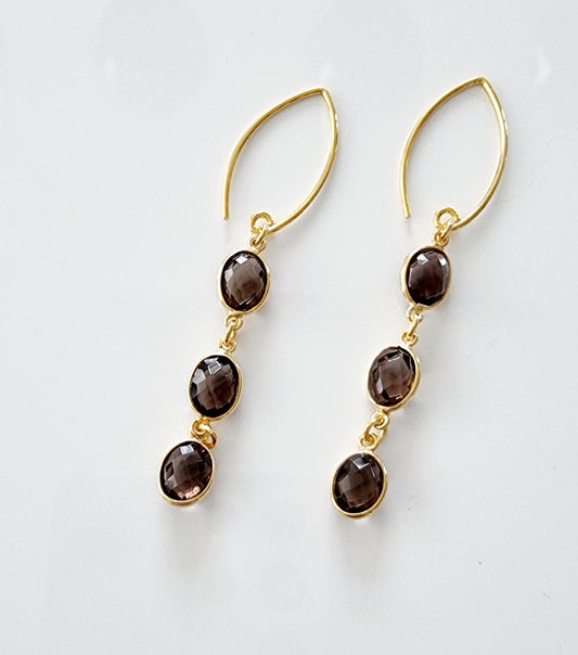 smokey quartz dangling earrings