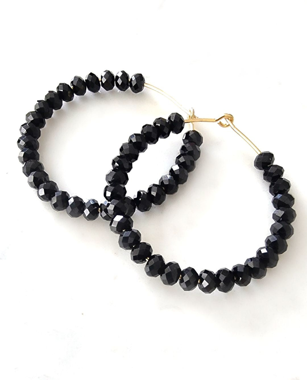 Black Spinel Hoops