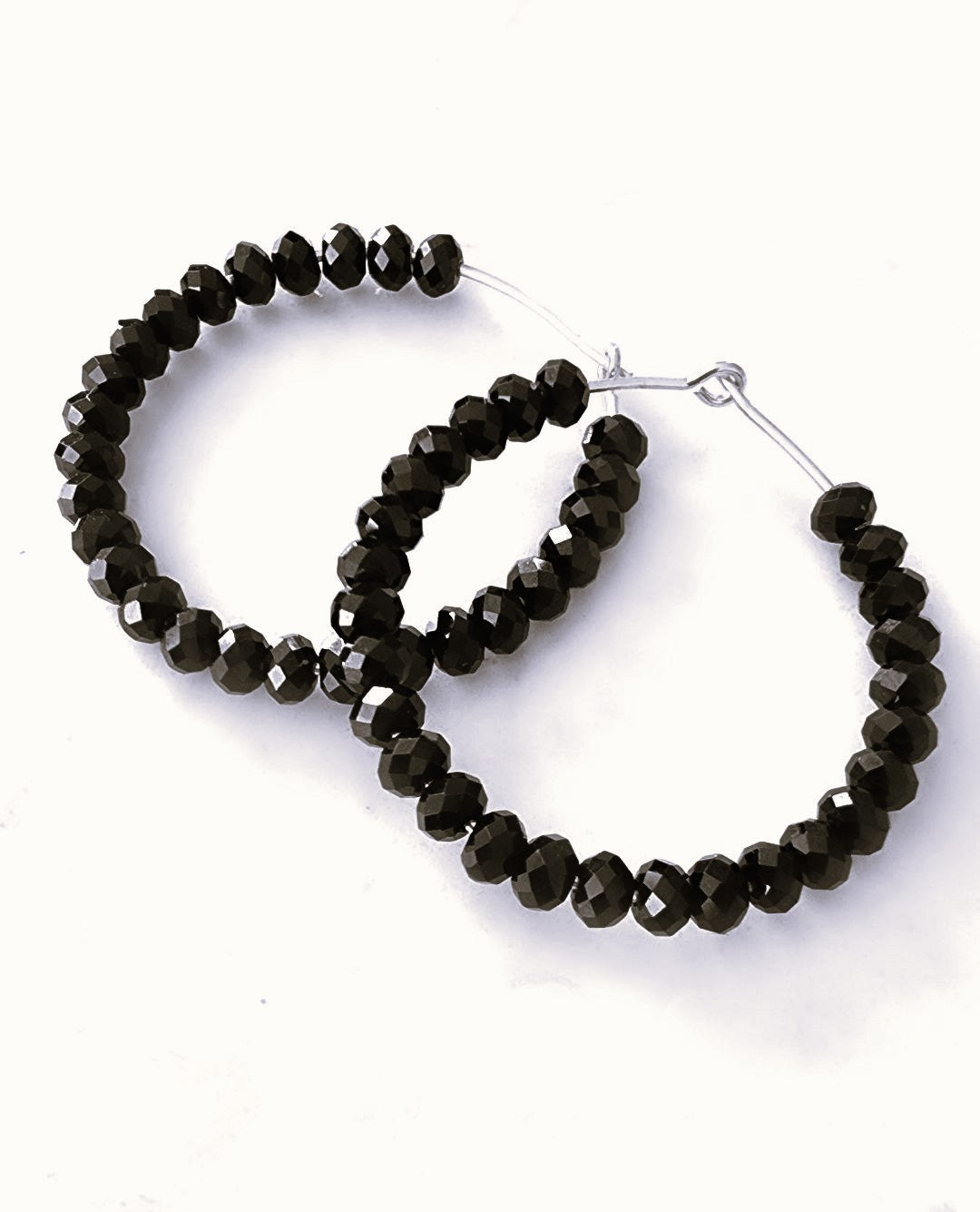 Black Spinel Hoops