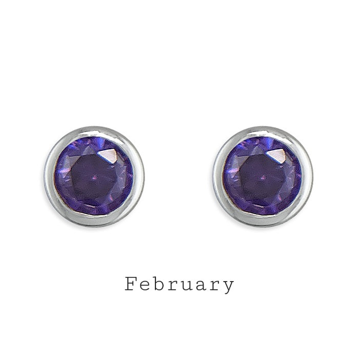 Anya Birthstone Studs Silver