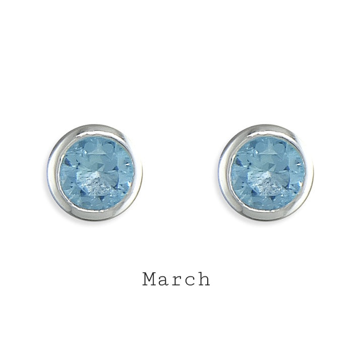 Anya Birthstone Studs Silver