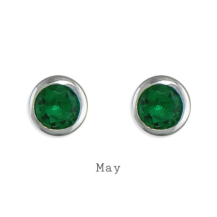 Anya Birthstone Studs Silver