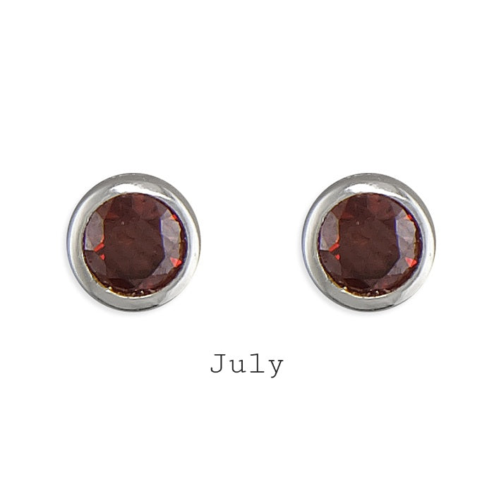 Anya Birthstone Studs Silver