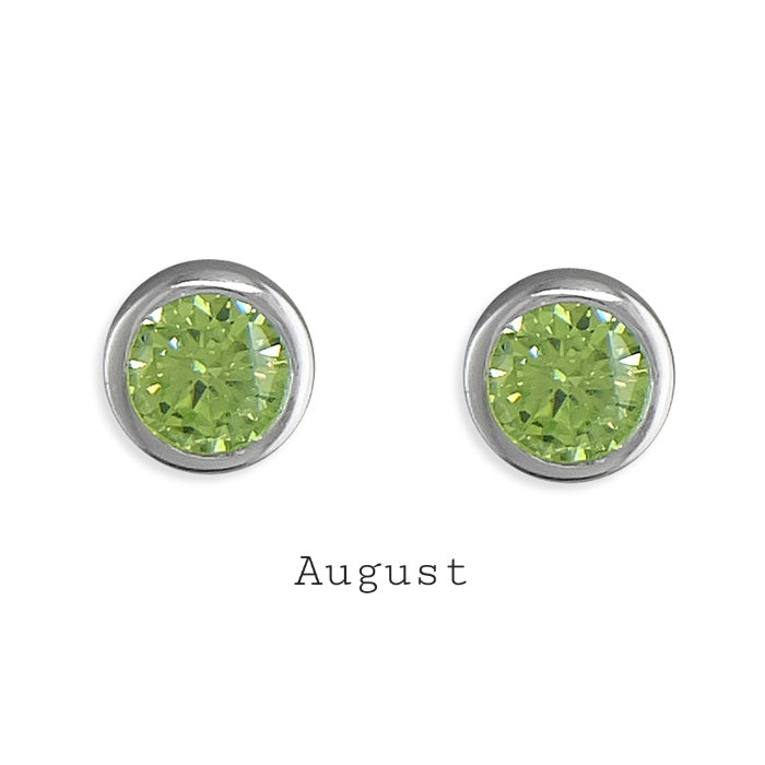 Anya Birthstone Studs Silver