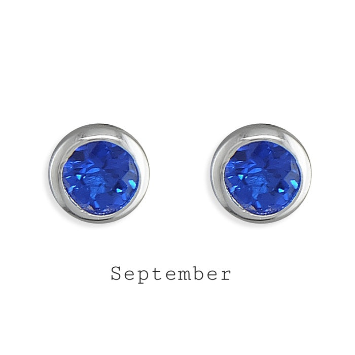 Anya Birthstone Studs Silver