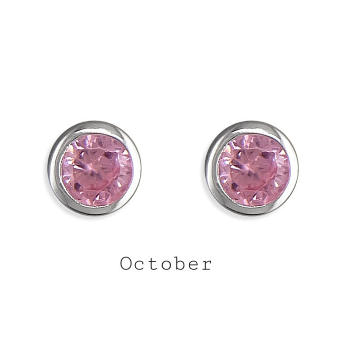 Anya Birthstone Studs Silver