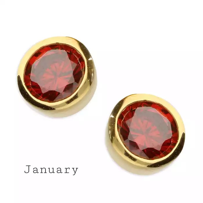 Anya Birthstone Studs Gold