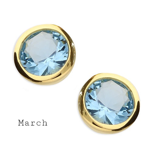 Anya Birthstone Studs Gold