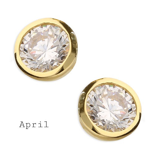 Anya Birthstone Studs Gold