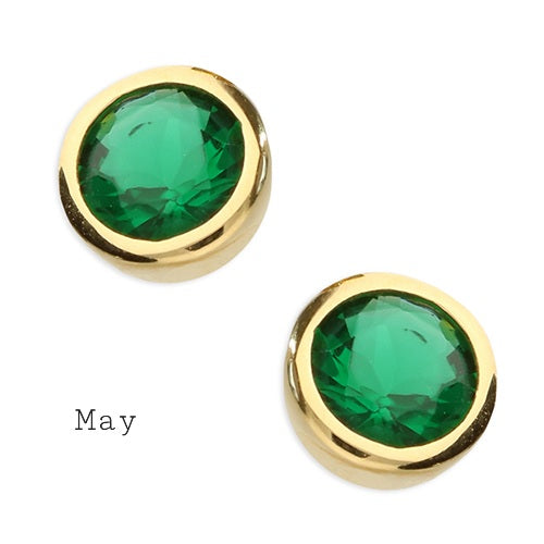 Anya Birthstone Studs Gold