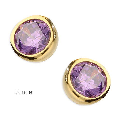 Anya Birthstone Studs Gold