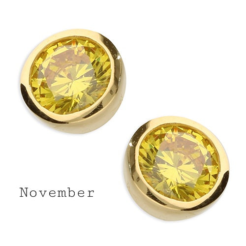 Anya Birthstone Studs Gold