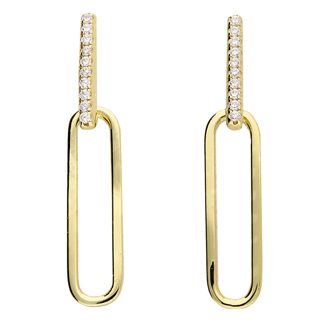 Gold or Silver Chain Link Drop Earrings | Modern Minimalist Jewellery | Everyday Elegance