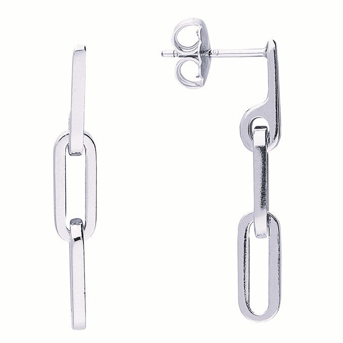 Gold-Plated or Sterling Silver Chain Link Drop Earrings | Modern Minimalist Style