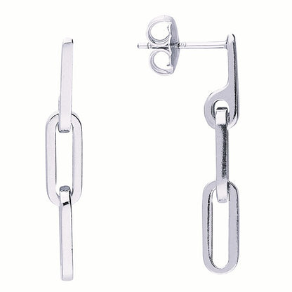 Gold-Plated or Sterling Silver Chain Link Drop Earrings | Modern Minimalist Style