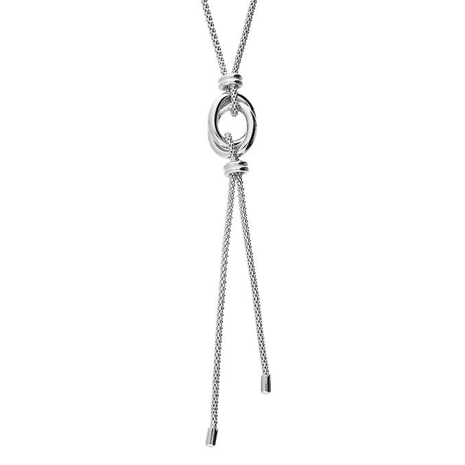 Modern Lariat Necklace – Gold or Silver | Statement Chain