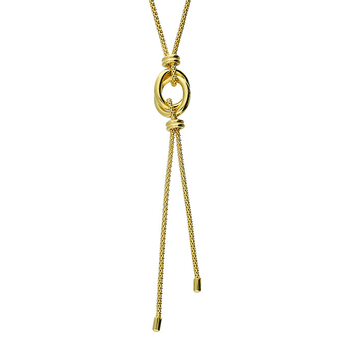 Modern Lariat Necklace – Gold or Silver | Statement Chain