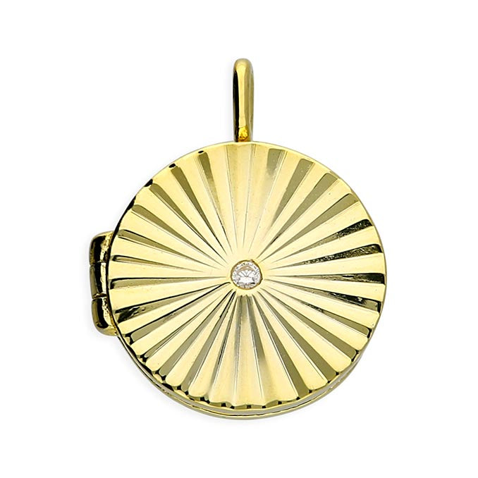 Radiant Sunburst Locket Pendant – Gold or Silver | Elegant Keepsake Jewellery - Locket ONLY