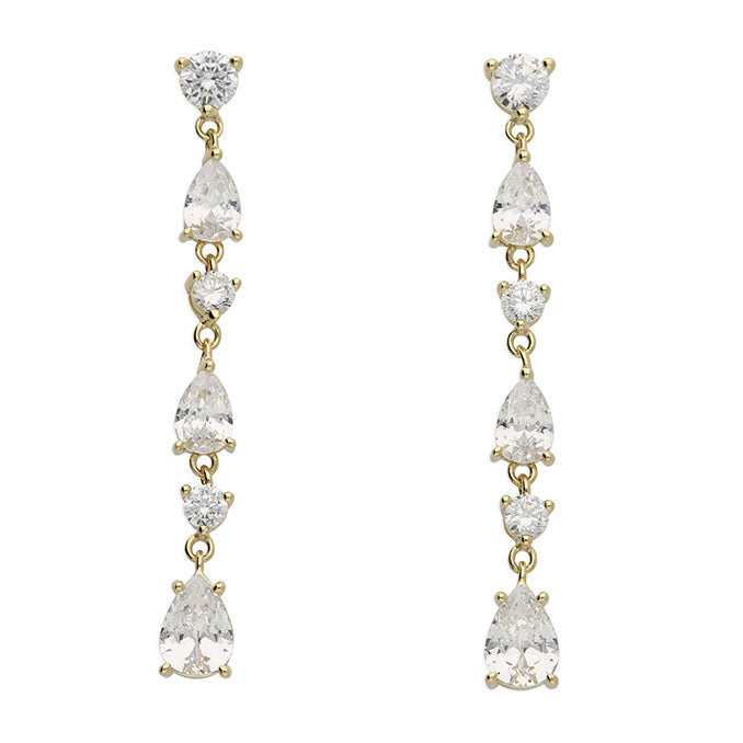 Gold Drop Sparkle Earrings | Elegant Statement Jewellery | Everything & the Pearls