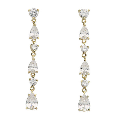 Gold Drop Sparkle Earrings | Elegant Statement Jewellery | Everything & the Pearls