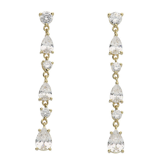 Gold Drop Sparkle Earrings | Elegant Statement Jewellery | Everything & the Pearls