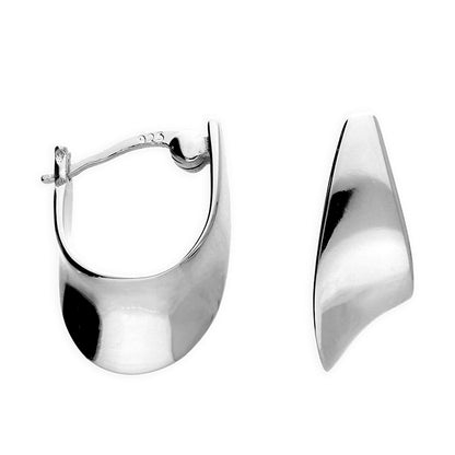 Sculptural Hoop Earrings | Modern Gold or Silver Statement Earring