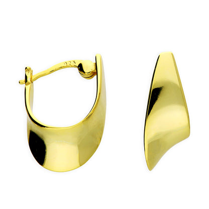Sculptural Hoop Earrings | Modern Gold or Silver Statement Earring