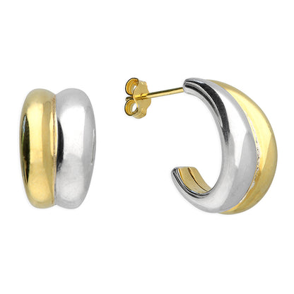 Serena Two-Tone Hoop Earrings