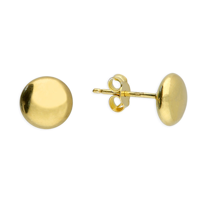 Polished Dome Stud Earrings – Gold or Silver | 8mm & 12mm | Minimal Everyday Luxury