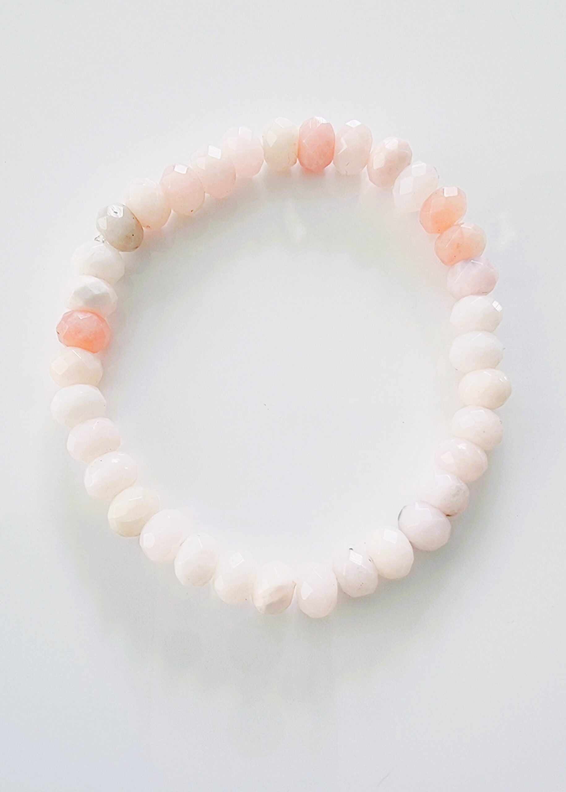 Pink faceted gemstones