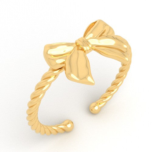 Collette Bow Adjustable Ring | Elegant Knot Design | Gold & Silver Sterling Styles