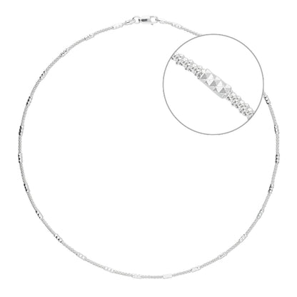 Amara Popcorn Chain Necklace 41cm Popcorn Chain Necklace – Gold Vermeil or Sterling Silver | Minimal Textured Layering Jewellery UK