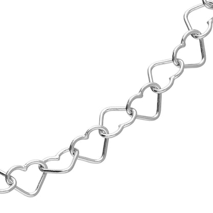 Aria Heart Link Chain Necklace 45cm Dainty Heart Chain Necklace – Gold Filled or Sterling Silver | Minimal Heart Link Jewellery UK