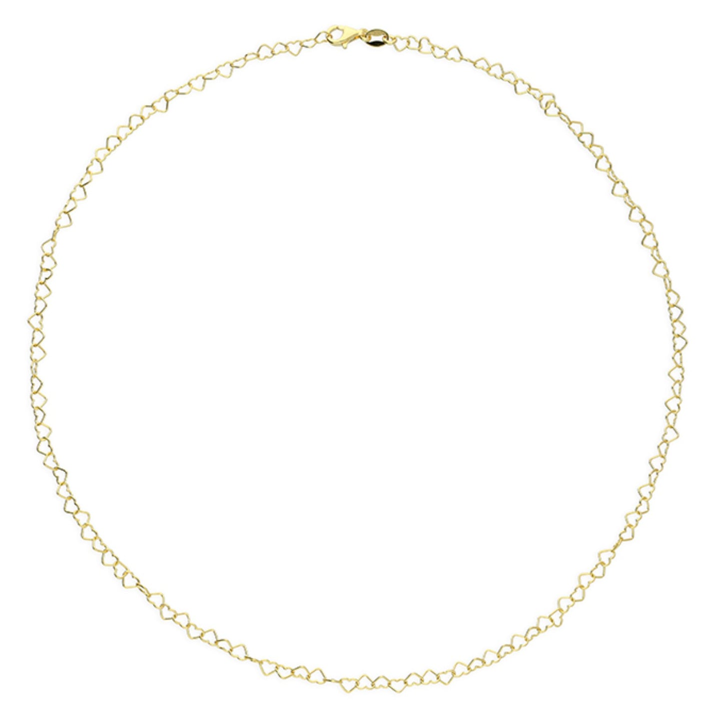 Aria Heart Link Chain Necklace 45cm Dainty Heart Chain Necklace – Gold Filled or Sterling Silver | Minimal Heart Link Jewellery UK