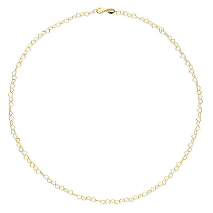 Aria Heart Link Chain Necklace 45cm Dainty Heart Chain Necklace – Gold Filled or Sterling Silver | Minimal Heart Link Jewellery UK