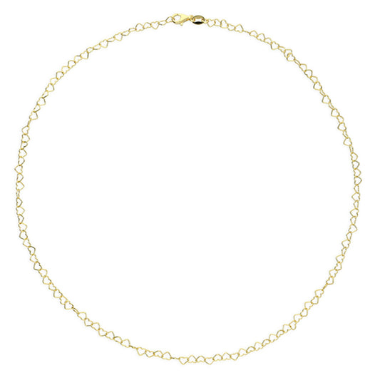 Aria Heart Link Chain Necklace 45cm Dainty Heart Chain Necklace – Gold Filled or Sterling Silver | Minimal Heart Link Jewellery UK
