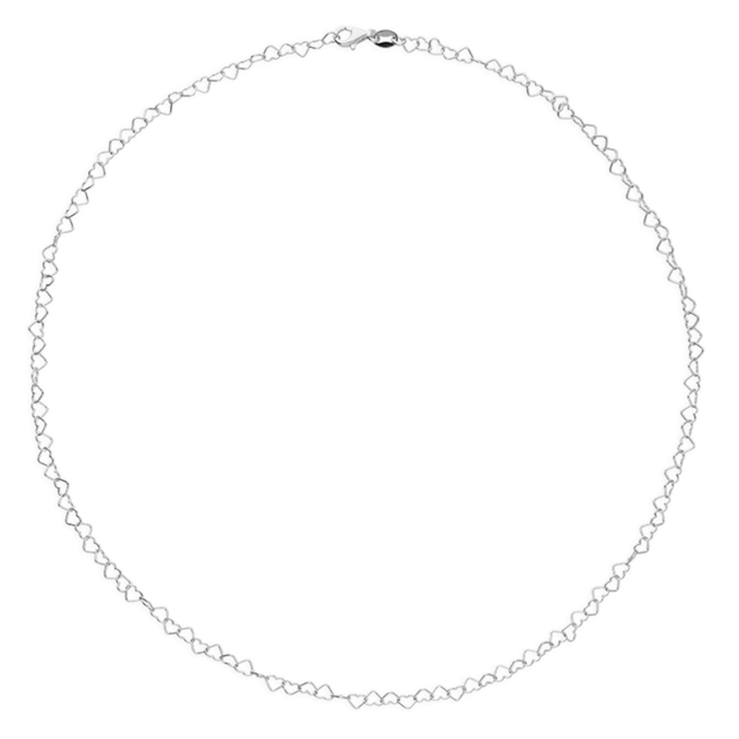 Aria Heart Link Chain Necklace 45cm Dainty Heart Chain Necklace – Gold Filled or Sterling Silver | Minimal Heart Link Jewellery UK