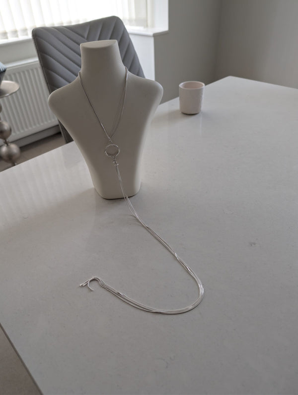 Silver Knotted Tassel Necklace | Modern Minimalist Design | Everyday Elegance ***BESPOKE***