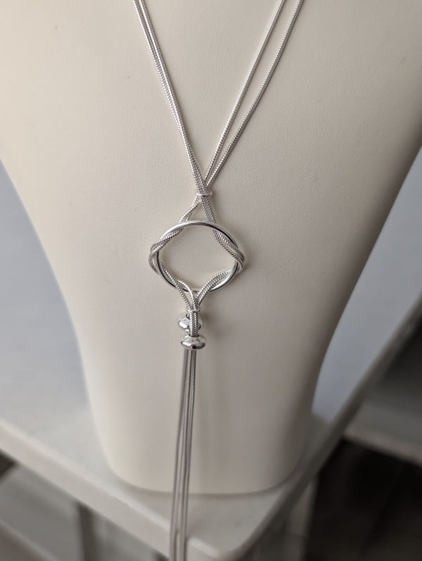 Silver Knotted Tassel Necklace | Modern Minimalist Design | Everyday Elegance ***BESPOKE***