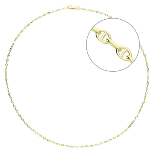 Elara Anchor Link Chain 45cm Dainty Anchor Link Necklace – Gold Vermeil or Sterling Silver | Minimal Everyday Jewellery UK
