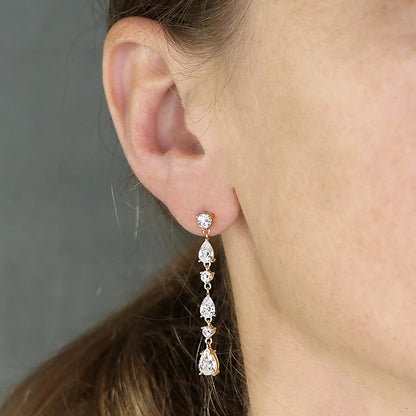 Gold Drop Sparkle Earrings | Elegant Statement Jewellery | Everything & the Pearls
