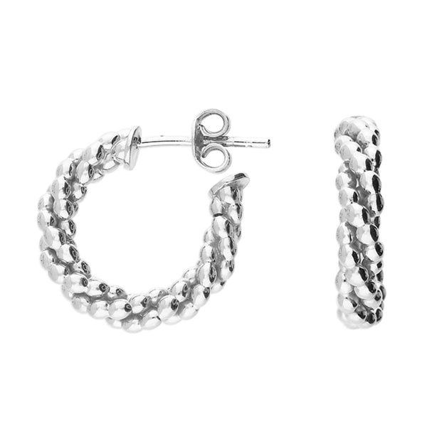 Mara Beaded Hoop Earrings Beaded Hoop Earrings – Gold Vermeil or Sterling Silver | Textured Everyday Hoop Jewellery UK