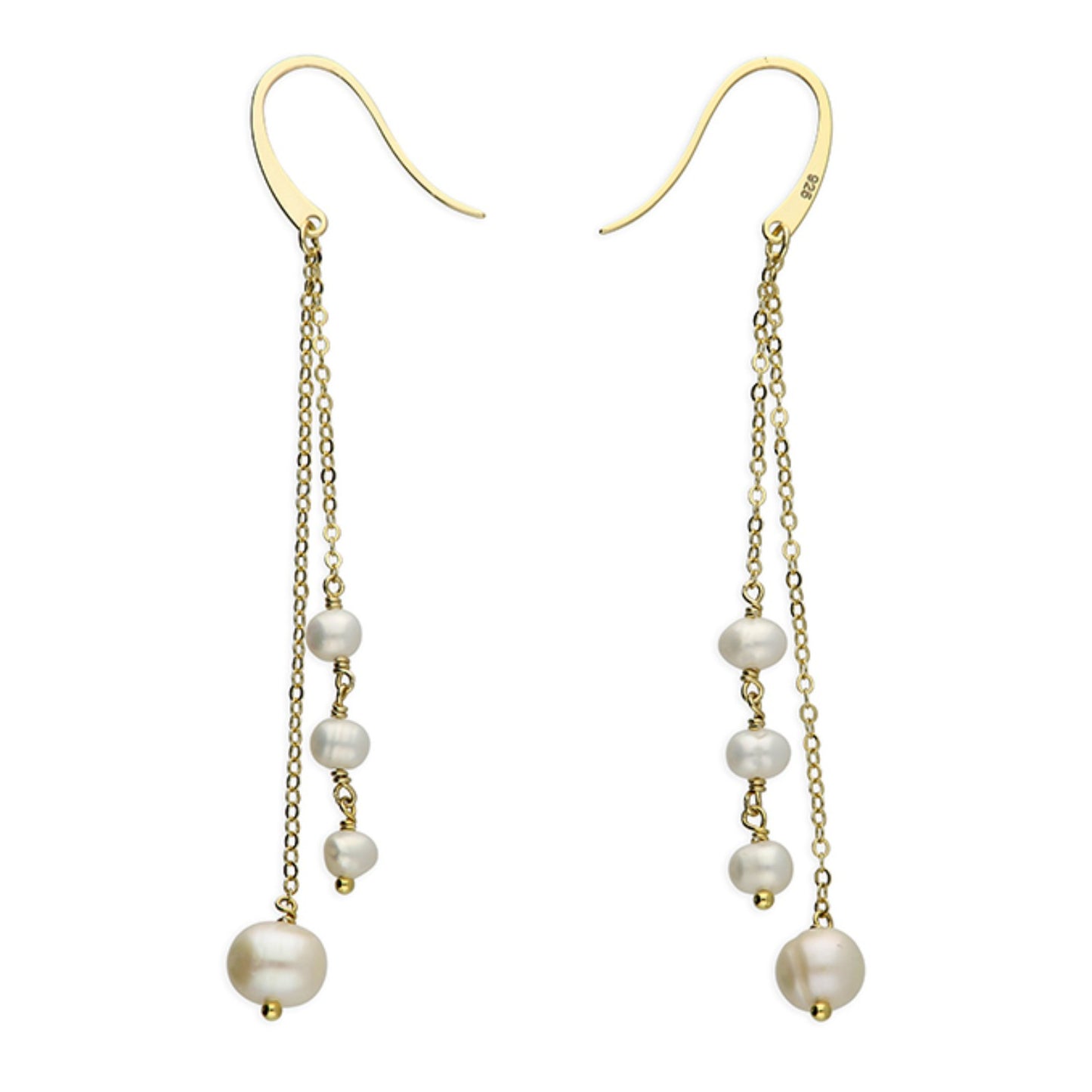 Serena Pearl Drop Earrings Freshwater Pearl Drop Earrings – Gold Vermeil or Sterling Silver | Elegant Dangle Pearl Earrings UK
