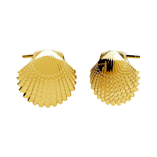 Sianna Shell Stud Earrings Statement Shell Stud Earrings – Gold Vermeil or Sterling Silver | Textured Coastal Jewellery UK