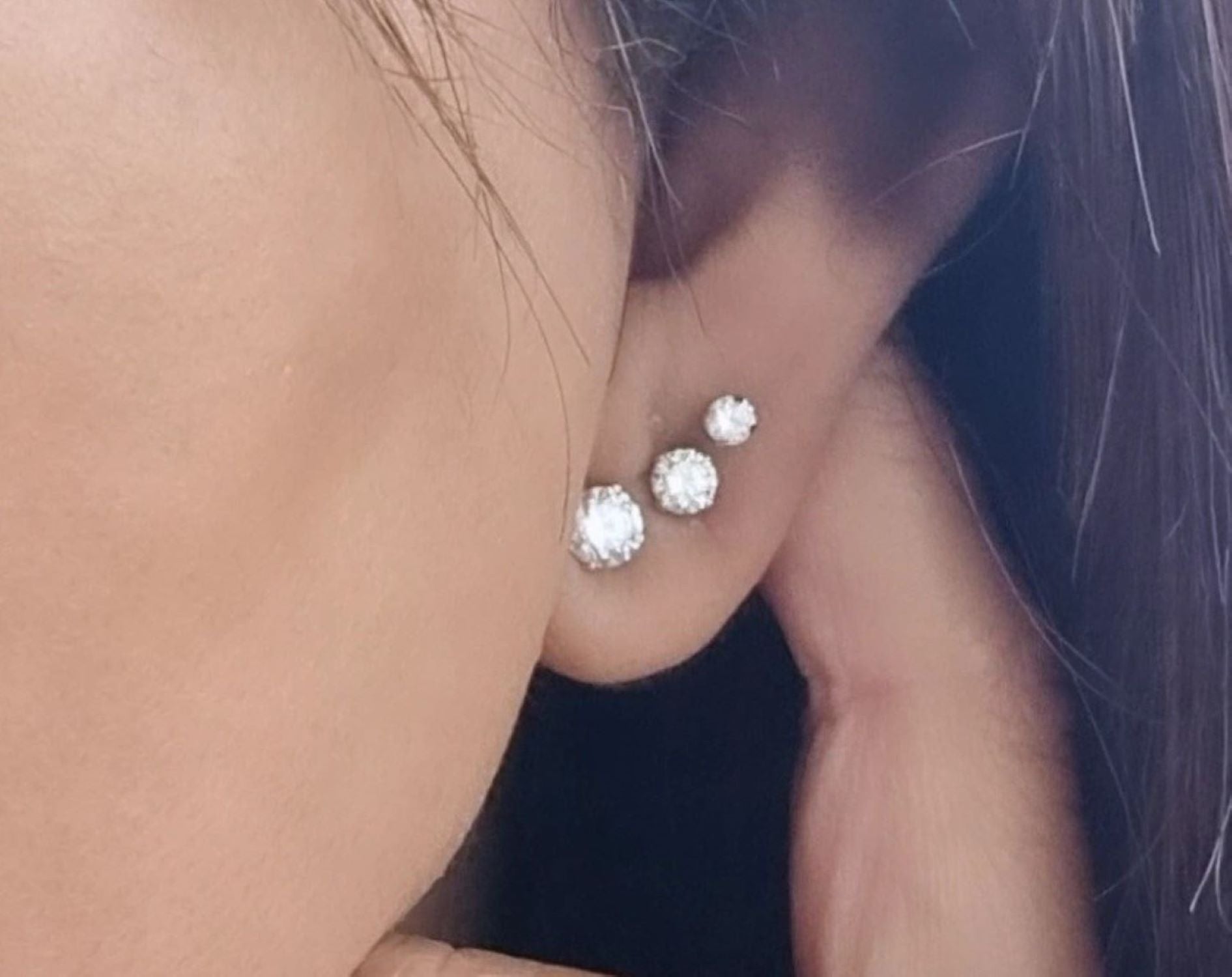 Demi White Gold Studs